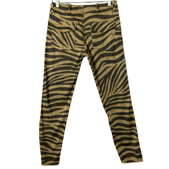 Nili Lotan Women's Coyote Black Brown Jenna Pants Size 0 Frayed Hem Animal Print - Picture 3 of 6